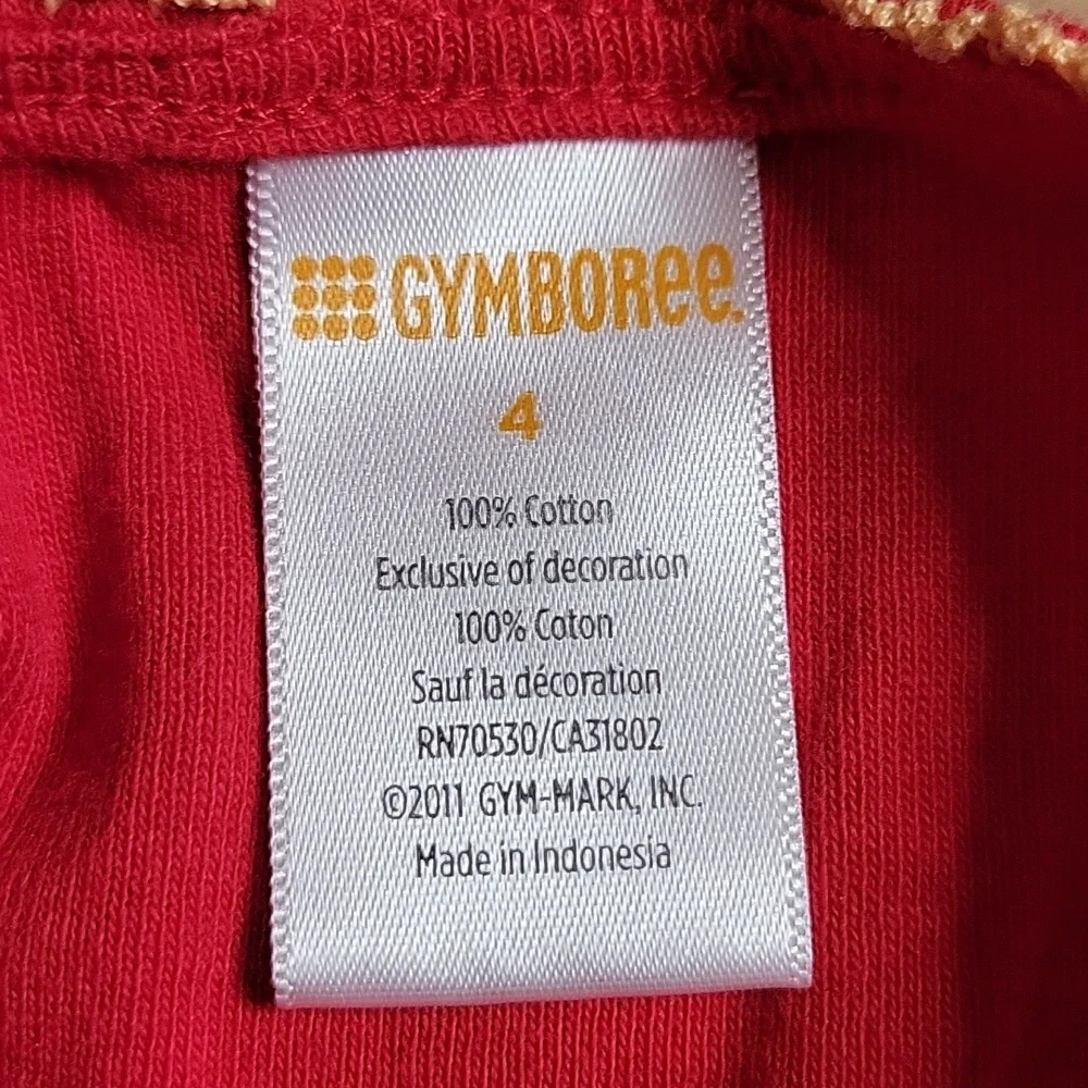 *3/$15* Gymboree Size 4 Girls 2 pc Set Red Tank & Black Shorts Embroider…